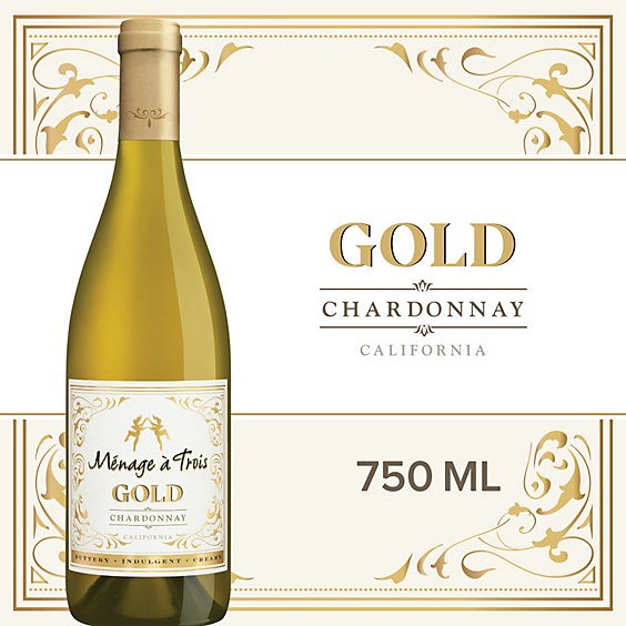 Menage a Trois Gold Chardonnay White Wine Bottle - 750 Ml