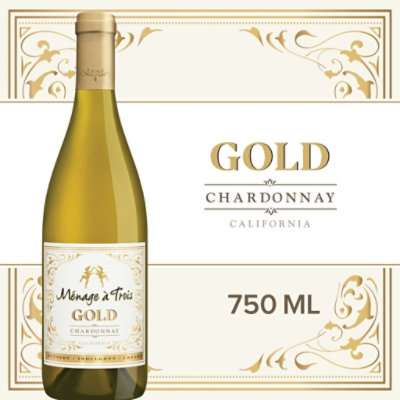 Menage a Trois Gold Chardonnay White Wine Bottle - 750 Ml