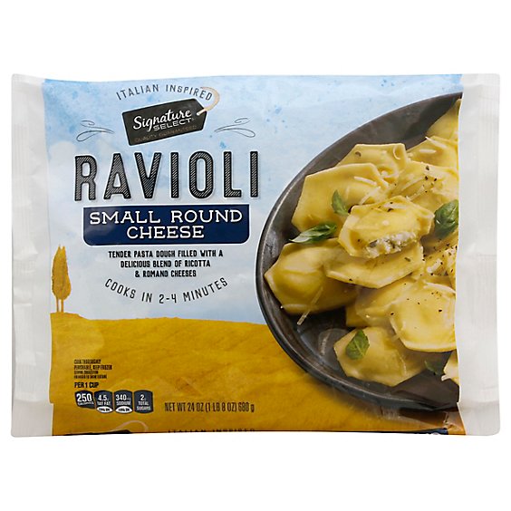 Signature Select Ravioli Cheese Mini Round - 24 Oz