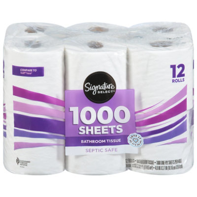 Signature SELECT 1 Ply Wrapper Bathroom Tissue - 12 Count - Image 3