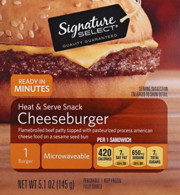 Signature SELECT Heat & Serve Snack Cheeseburger Frozen - 5.1 Oz - Image 2