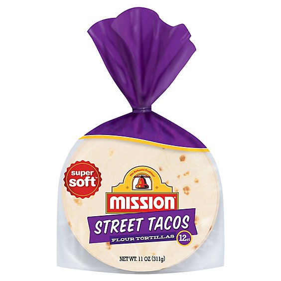 Mission Tortillas Flour Street Tacos Bag 12 Count - 11 Oz