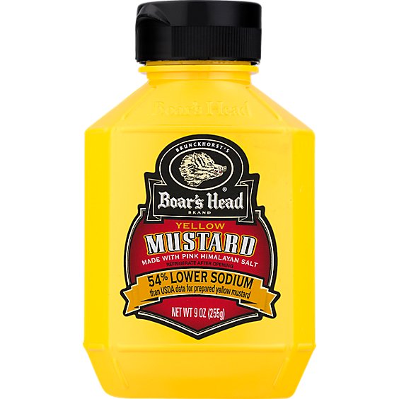 Boars Head Mustard Yellow Low Sodium - 9 Oz