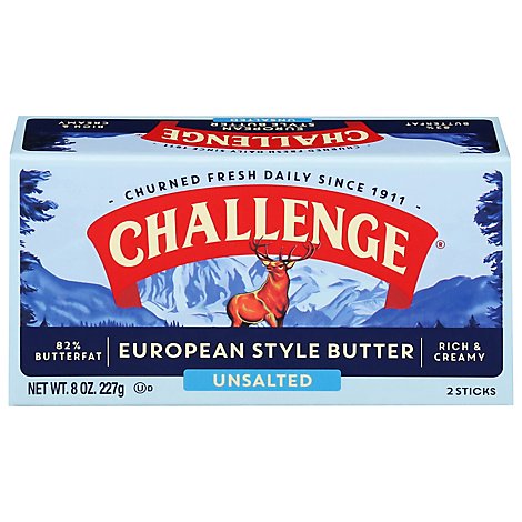 Challenge Butter Unsalted European Style - 8 Oz