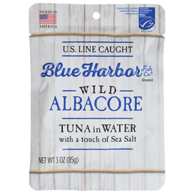 Blue Harbor Fish Co. Tuna Wild Albacore in Water with a Touch of Sea Salt - 3 Oz - Image 1