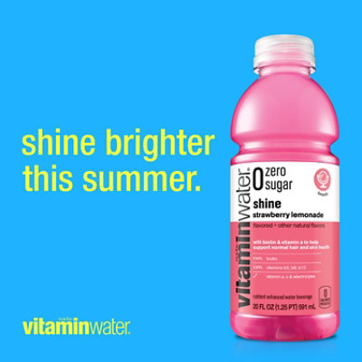 vitaminwater Zero Water Beverage Nutrient Enhanced Shine Strawberry Lemonade - 20 Fl. Oz. - Image 2