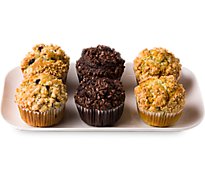 Bakery Muffins Bluebry Chocolate Bran Assorted 6 Count - Each