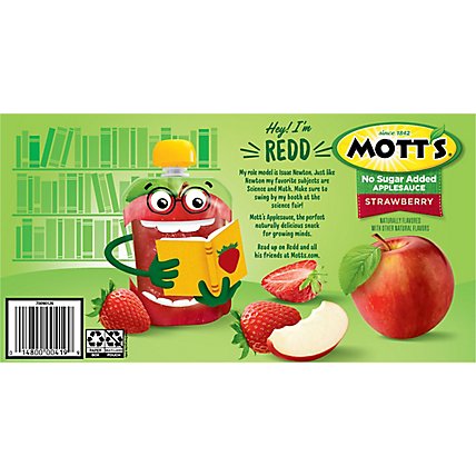 Motts Applesauce Strawberry No Sugar Added Clear Pouches - 12-3.2 Oz - Image 6