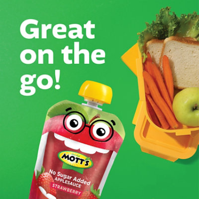 Motts Applesauce Strawberry No Sugar Added Clear Pouches - 12-3.2 Oz - Image 5