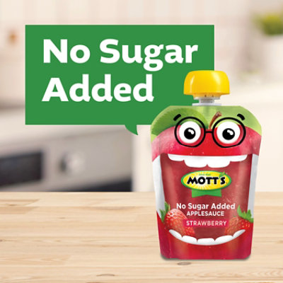 Motts Applesauce Strawberry No Sugar Added Clear Pouches - 12-3.2 Oz - Image 3