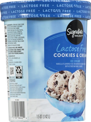 Signature SELECT Lactose Free Cookies & Cream Ice Cream - 1.5 Qt. - Image 6