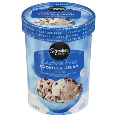 Signature SELECT Lactose Free Cookies & Cream Ice Cream - 1.5 Qt.