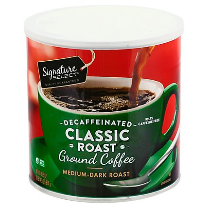 Signature SELECT Coffee Ground Medium Dark Roast Classic Roast Decaffeinated - 30.5 Oz - Image 1
