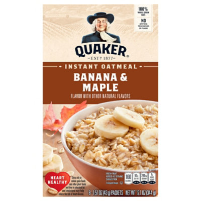 Quaker Oatmeal Instant Banana & Maple - 8-1.51 Oz