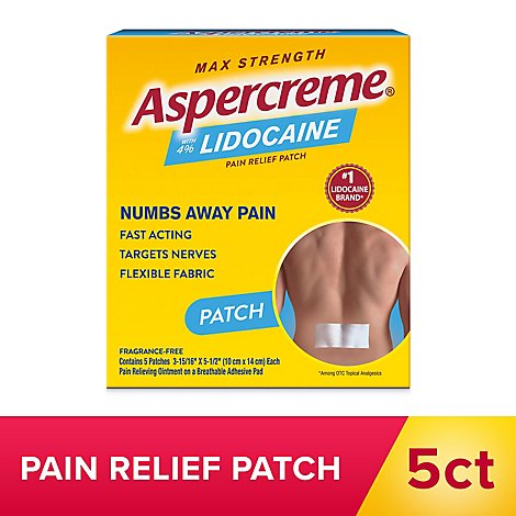 Aspercreme Lidocaine Patch Max Strength 4% - 5 Count