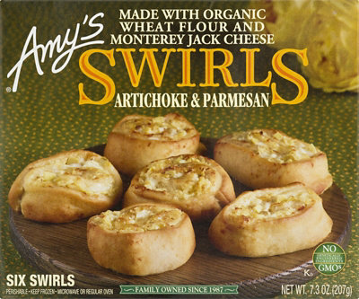 Amys Swirls Artichoke & Parmesan - 6 Count - Image 1