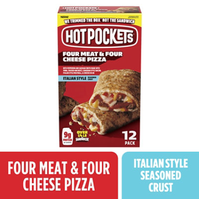 Hot Pockets Four Meat Four Cheese Sandwiches Box 12 Count - 51 Oz