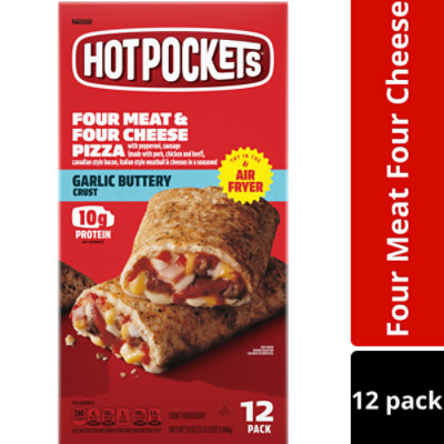 Hot Pockets Four Meat Four Cheese Sandwiches Box 12 Count - 51 Oz