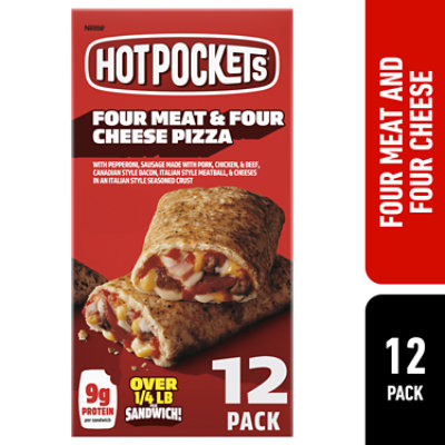 Hot Pockets Four Meat Four Cheese Sandwiches Box 12 Count - 51 Oz - Image 1