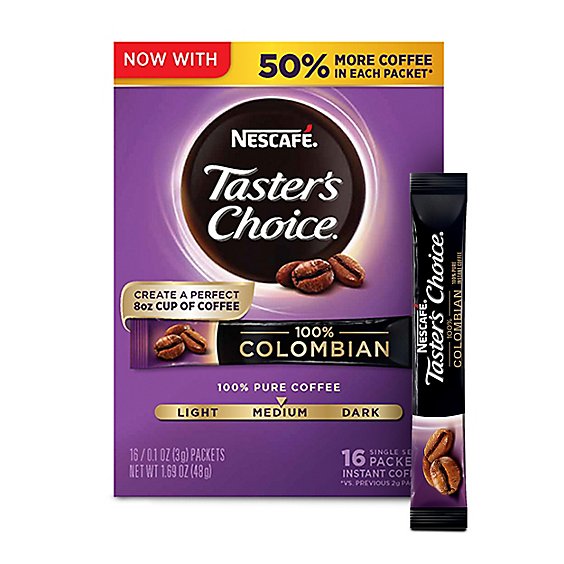 NESCAFE Tasters Choice Coffee Instant Colombian - 8-0.106 Oz