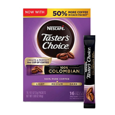 NESCAFE Tasters Choice Coffee Instant Colombian - 8-0.106 Oz