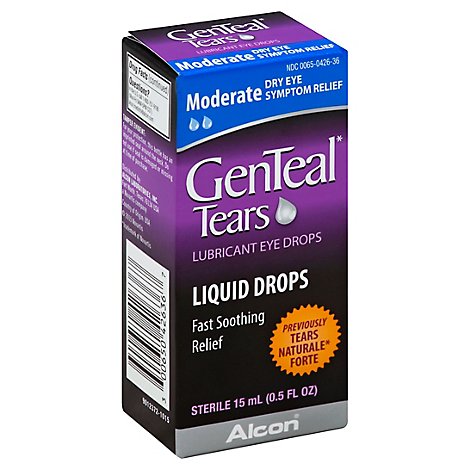 GenTeal Tears Eye Drops Lubricant Moderate - 0.5 Fl. Oz.