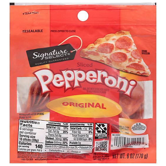 Signature SELECT Sliced Original Pepperoni - 6 Oz