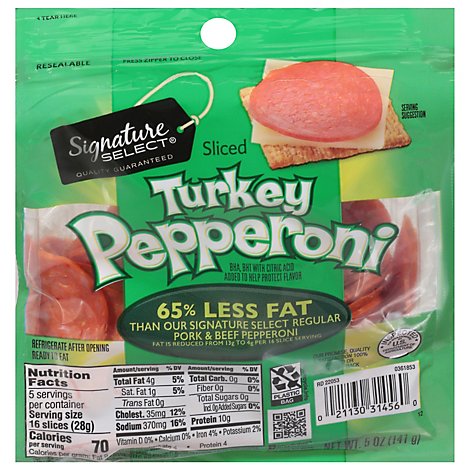 Signature SELECT Sliced Turkey Pepperoni - 5 Oz