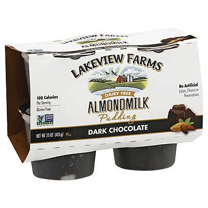 Lakeview Almondmilk Dark Chocolate Pudding - 4-3.75 Oz - Image 1