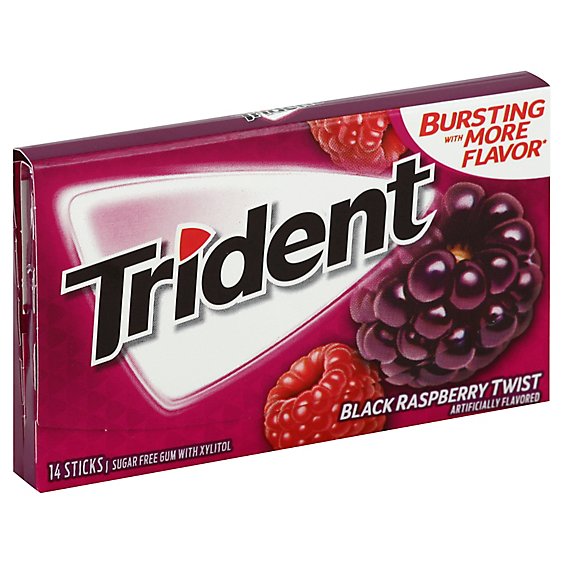 Trident Gum Sugar Free With Xylitol Black Raspberry Twist - 14 Count