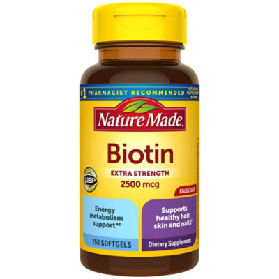 Nature Made Biotin High Potency 2500 Mcg Softgels - 150 Count - Image 1