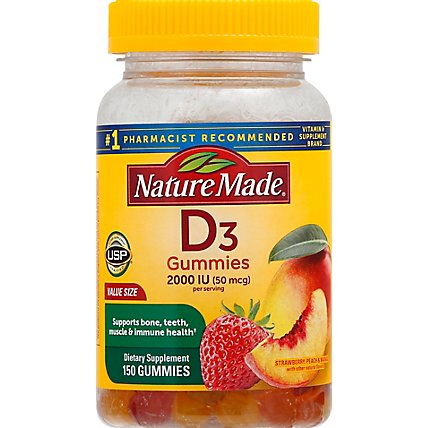 Nature Made Dietary Supplement Adult Gummies Vitamin D3 Assorted - 150 Count - Image 2
