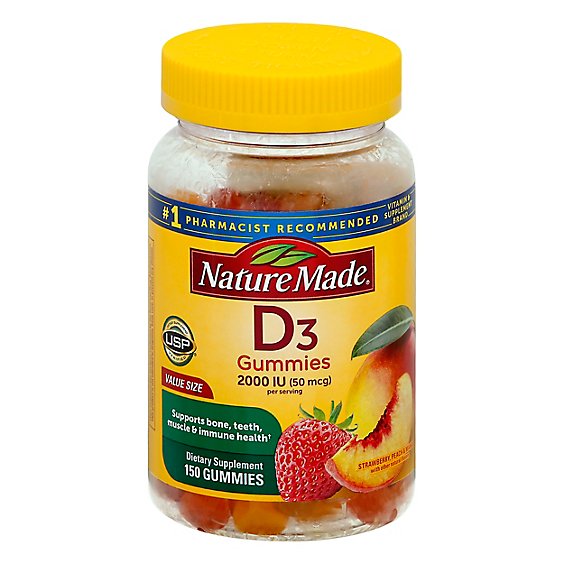Nature Made Dietary Supplement Adult Gummies Vitamin D3 Assorted - 150 Count