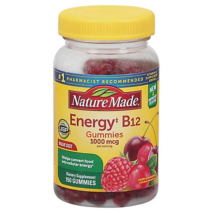 Nature Made Adult Gummies Energy B12 1000 Mcg Per Serving Cherry & Mixed Berries - 150 Count - Image 3