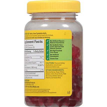 Nature Made Adult Gummies Energy B12 1000 Mcg Per Serving Cherry & Mixed Berries - 150 Count - Image 5