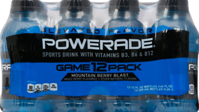 POWERADE Sports Drink Electrolyte Enhanced Mountain Berry Blast - 12-12 Fl. Oz. - Image 2