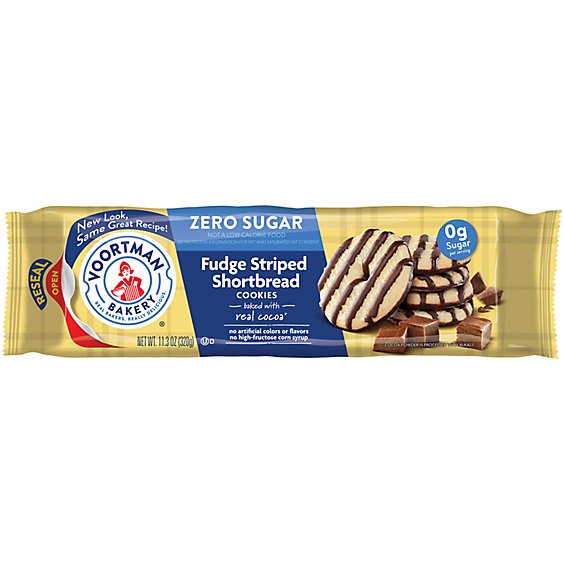 Voortman Bakery Sugar Free Fudge Striped Shortbread Cookies - 11.3 Oz