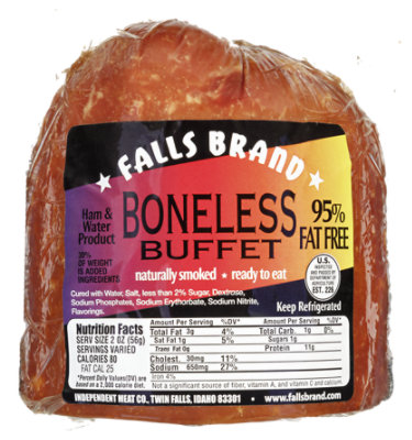 Falls Brand Half Boneless Buffet Ham - 9.50 LB