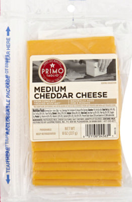 Primo Taglio Pre-Sliced Medium Cheddar Cheese - 0.50 Lb