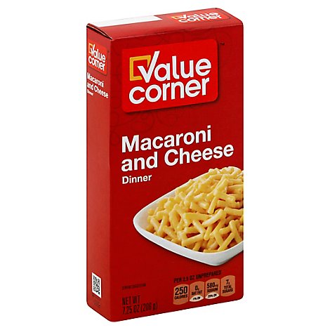 Value Corner Macaroni and Cheese Dinner Box - 7.25 Oz