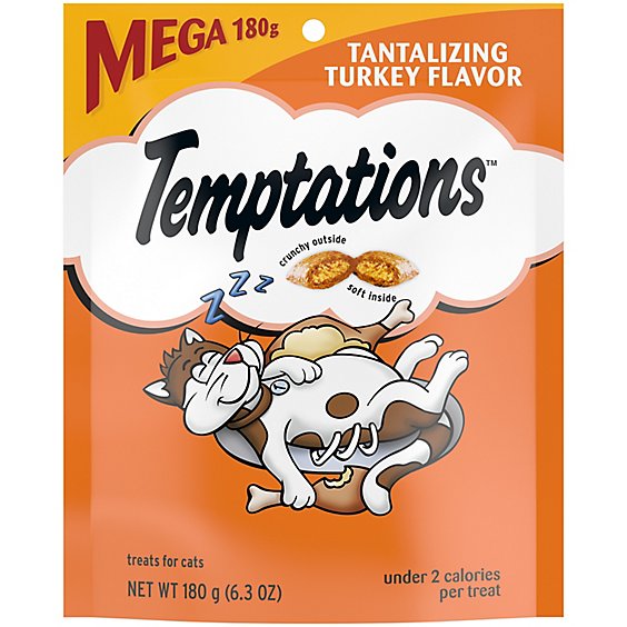 Temptations Classic Cruchy and Soft Tantalizing Turkey Cat Treats - 6.3 Oz