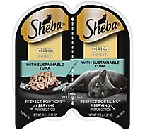 Sheba Perfect Portions Cat Food Premium Cuts In Gravy Signature Tuna Entree Tray - 2-1.3 Oz