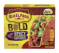 Old El Paso Taco Shells Stand N Stuff Bold Spicy Cheddar Box 10 Count - 5.4 Oz