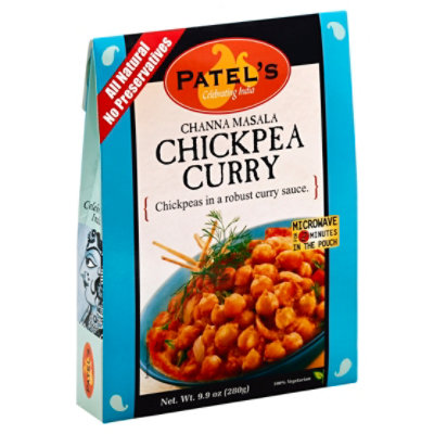 Patels Indian Cuisine Ready-To-Eat Chickpea Curry Channa Masala - 9.9 Oz