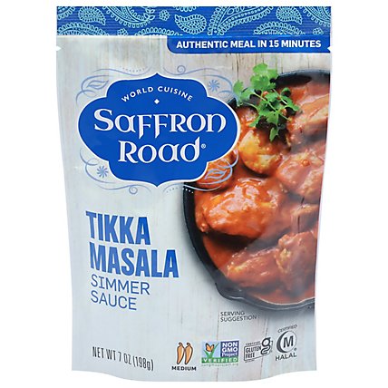 Saffron Road Simmer Sauce Halal Tikka Masala Medium Heat - 7 Oz - Image 2