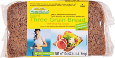 Mestemacher Natural Three Grain Bread - 17.6 Oz - Image 2