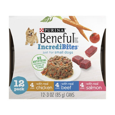 Beneful Dog Food Wet Incredibites Beef Tomatoes Carrots & Wild Rice - 12-3 Oz