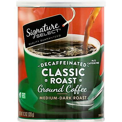 Signature SELECT Coffee Ground Medium Dark Roast Classic Roast Decaffeinated - 11.3 Oz - Image 2