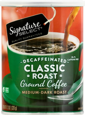 Signature SELECT Coffee Ground Medium Dark Roast Classic Roast Decaffeinated - 11.3 Oz - Image 2