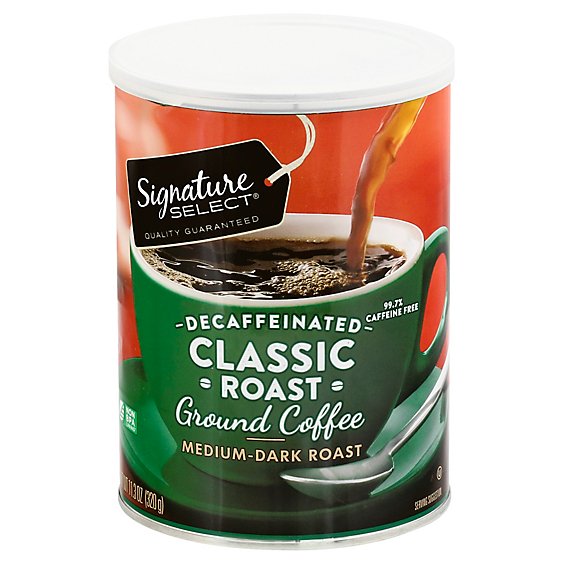 Signature SELECT Coffee Ground Medium Dark Roast Classic Roast Decaffeinated - 11.3 Oz